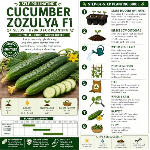 Self-Pollinating Cucumber Zozulya F1 Seeds – Hybrid for Planting - Image 2