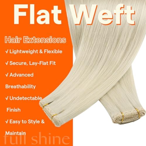 Full Shine Weft Hair Extensions Real Human Hair for Women 20 Inch 80g - Image 2