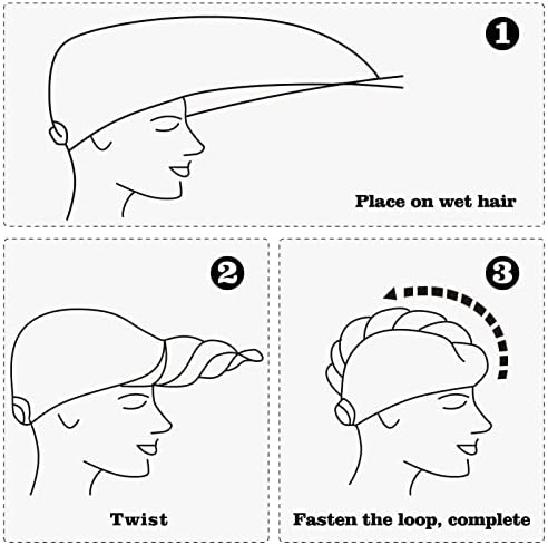Microfiber Hair Drying Turban for Wet and Curly Hair, Wrap Towel With Button (Red, 10x28) - Image 3