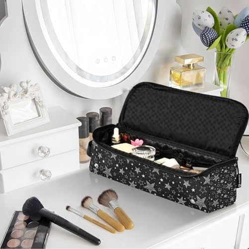 Hair Tools Travel Bag with Heat Resistant Mat Detachable 2-in-1 Curling Iron Travel Case Hot Tools Organizer for Straightener Flat Iron Black Stars - Image 7
