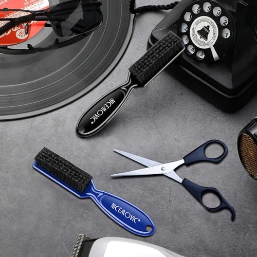 NICEMOVIC 10 Pcs Barber Clipper Cleaning Brush, Barber Accessories Supplies, Blade Trimmer Cleaning Mini Brush Bulk Set Duster Manicure Nylon Brush Hair Styling Tool (Black&Blue) - Image 5