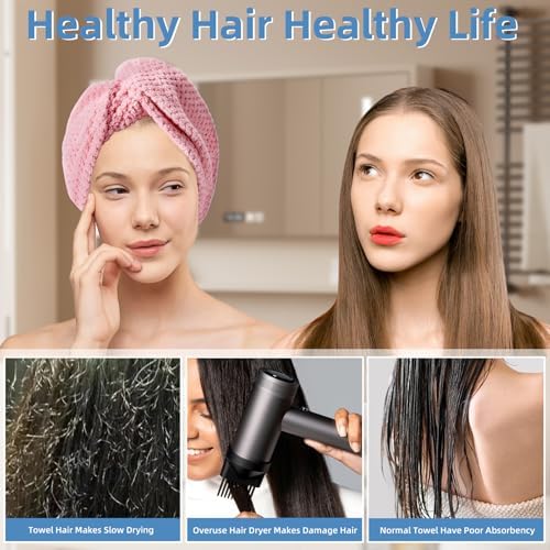 Amrules Hair Towel Wrap, 4 Packs Turbans for Wet Hair, 9.8" x 25.6" - Image 6