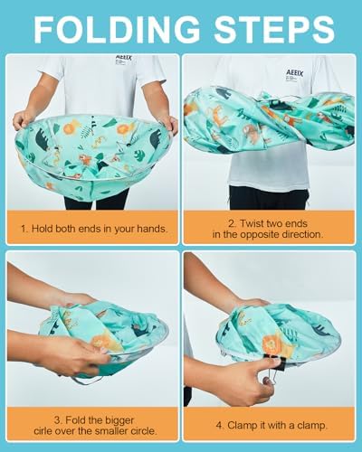 Lictin Haircut Capes Umbrella for Kids - Hair Cutting Haircut Cape Kids Waterproof Foldable Adjustment - Image 3