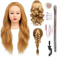 26 Inch 80% human hair mannequin head practice head for braiding by PlatolPro
