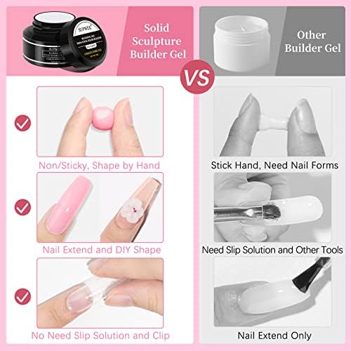 3D Nail Gel Sculpture Gel Solid Builder Gel for Nails 3 Colors - Image 2