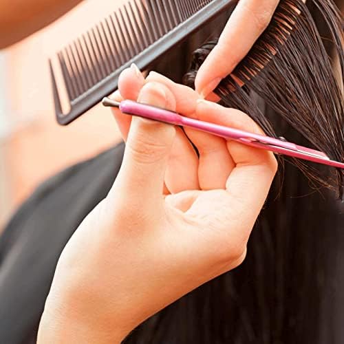 Yumflan Hair Comb, Rat Tail Comb for Braiding Hair, Fine Tooth Hair Comb with Stainless Steel Pintail for Sectioning, Parting and Styling - Black - Image 3