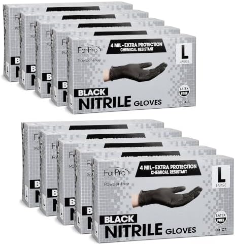 ForPro Disposable Nitrile Gloves, Chemical Resistant, Powder-Free, Latex-Free, Non-Sterile, Food Safe, 4 Mil by ForProProfessionalCollection