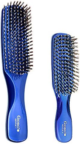 Giorgio Gentle Detangler Hair Brush - Dual Length Bristles for Men, Fine and Thick Hair, Scalp Massager, Travel Brush for Wet or Dry Hair by GiorgioHairBrushesCombs
