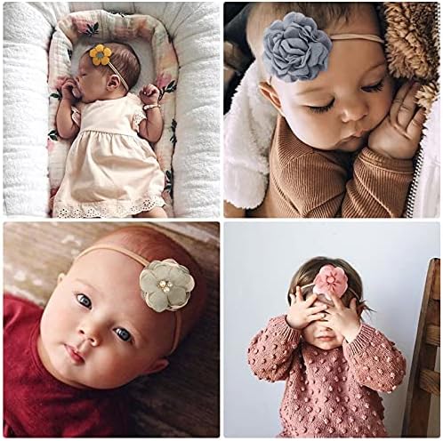 BQUBO Baby Girl Headbands with Bows Nylon Hairbands Handmade Hair Accessories for Newborn Infant Toddlers 10 Pack - Image 6
