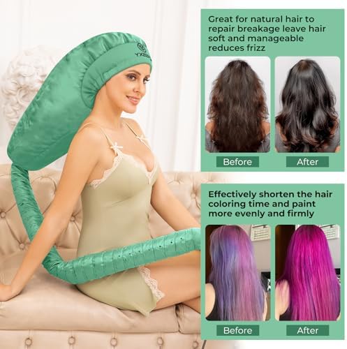 Bonnet Hair Dryer,Hooded Hair Dryer Attachment, Dryer Hooded Diffuser Cap for Curly,Speeds Up Drying Time,Safety Deep Conditioning At Home(Green) - Image 4