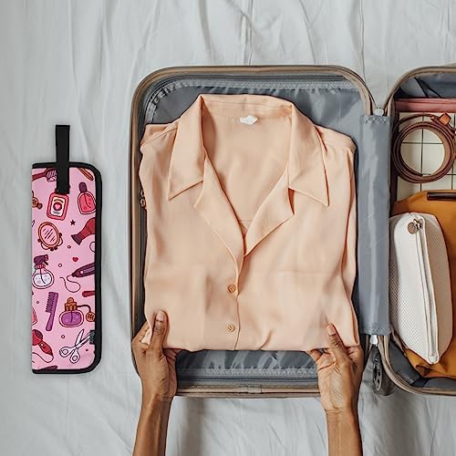 Beautyflier Premium Universal Flat Iron Holder Tavel Bag, Heat-Resistant Canvas Travel Tote Bag for Hair Straighteners, Ideal for Home & Travel Use, Fits Most Hair Tools, Pink - Image 6