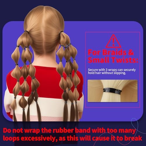 Teenitor 2000Pcs black rubber bands for Hair Small Elastic Hair ties - Image 3