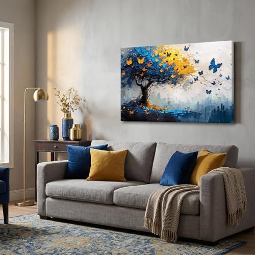 EEYNAQQ Tree of Life Wall Art 16x24 Inch Butterfly Picture Canvas Painting - Image 2