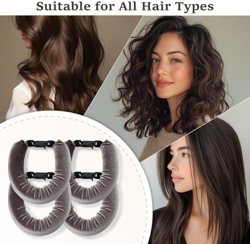 Heatless Hair Curler Set – 4PCS Velvet Overnight Blowout Rods for Heatless Curls, Jumbo Flexible Curling Rods to Sleep In, No Heat Curling Tools for Natural Waves and Curls Brown - Image 5