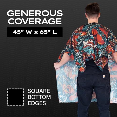 BD Barber Cape - Snap Closure, Water-Resistant, Lightweight Polyester, 45"x65", Professional Coverage for Cutting and Styling - Image 4