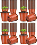 KINGLAKE 100 Pcs 4" Plastic Plants Nursery Pot/Pots Seedlings Flower Plant Container Seed Starting Pots,4 Inch,Red (Pack of 4) by KINGLAKE