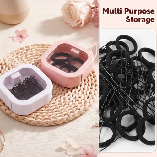 2 Pack Hair Tie Organizer with 50 Bobby Pins 50 U Shaped Pins 20 Hair Ties - Image 4