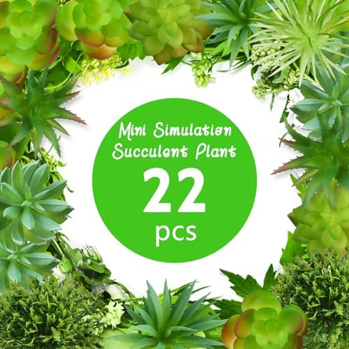 QUOZUO 22pcs Artificial Succulents Realistic Mini Succulent Plants, Green Succulents Small Plants for DIY Crafting Garden Home Arrangement Office Decorations (Unpotted) - Image 4