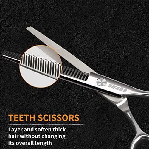 Hair Cutting Scissors Thinning Shears Kit, 6.5 inch Professional Haircut Scissors for Beard Trimming Shaping with Comb Case, Hairdressing Shears Set - Image 3