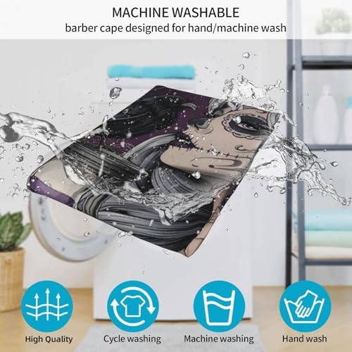 Skull Vintage Hair Cutting Barber Cape Hair Salon and Dyeing Styling Cloth for Women/Men - Image 7