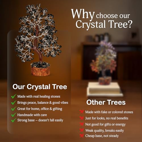 YATSKIA Black Tourmaline Crystal Tree, Birthday Gifts for Women, Mom & Grandma, Handmade Gem Tree of Life, Boho Home, Room & Office Desk Decor, Thank You Gifts - Image 6