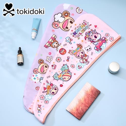 tokidoki Microfiber Hair Towel, Unicorno Hair Wrap,2 Pack Hair Dryer Towels - Image 6