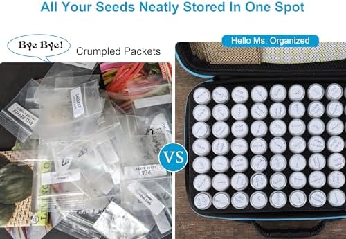 140 Slots Seed Storage Organizer, Garden Saving kit Seed Organizer with 30 Seed Envelopes, Write Label, Funnel, Tweezer for Plants Vegetable Seed Saver (Seeds not Included) - Image 4