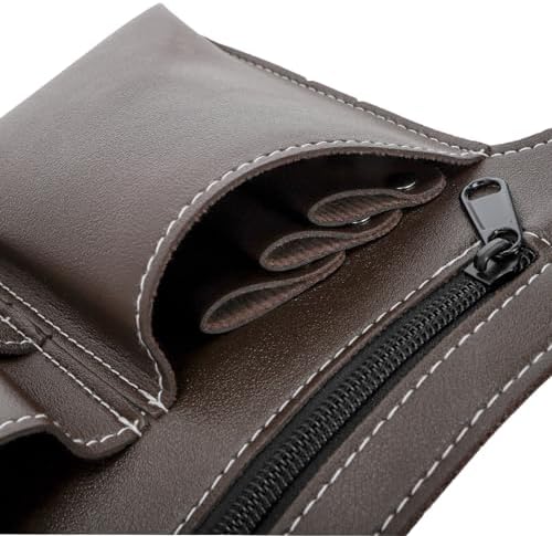 Hedume 2 Pack Hairdresser Scissor Bags, Salon Barber PU Leather Waist Pouch with Waist Belt, Hair Salon Scissor Storage Waist Bag for Hairstylist, Professional Hairdressing Tools Storage Holster - Image 2