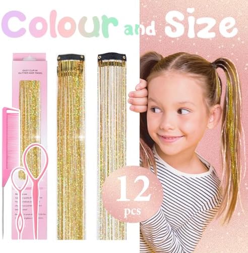 Hair Tinsel Clip in Gold Fairy Hair Tinsel Kit - Image 3