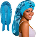 ROYBENS Long Bonnet for Braids Curly Hair Long Hair, Satin Bonnet with Tie by ROYBENS