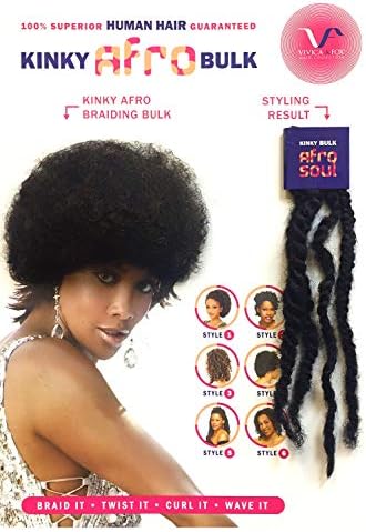Vivica A Fox Hair Collection HKBK16-N 100% Unprocessed Natural Human Hair Afro Curl Kinky Bulk Extension, Natural, 5.8 Ounce - Image 3