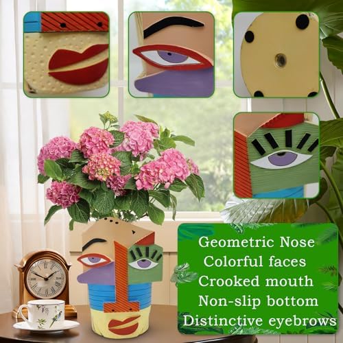 Midogaigai Abstract Face Planter Pots for Indoor Plants&Flowers Home Decor - Image 3