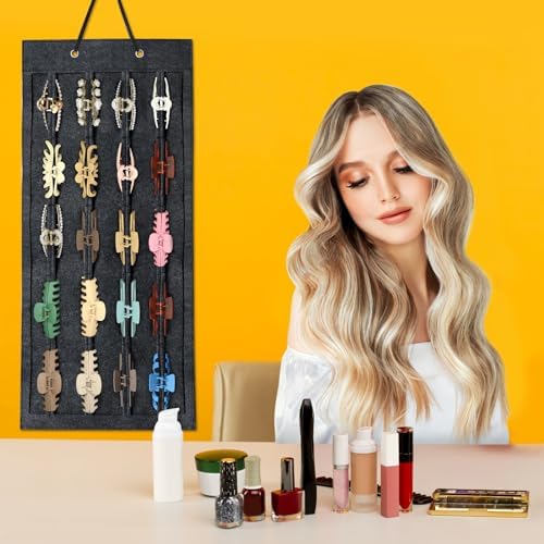 SMUK Large Hair Claw Clip Organizer Holder, Hanging Claw Clips Storage for Women Girls, Hair Clip Stand Holder for Wall, Door, Closet, Big Claw Clip Display for Teen Girls - Image 5