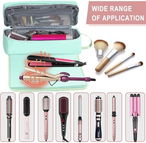 Hair Tools Travel Bag with Heat Resistant Mat Hair Styling Accessories Storage Case for Hair Dryer Flat Iron Straightener Curling Iron Haircare Accessories Travel Essentials for Women - Image 6