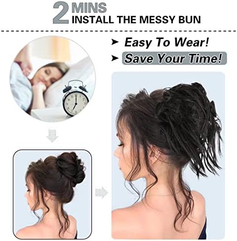 HMD 5 Pieces Messy Hair Bun Hairpiece Tousled Updo for Women - Image 4