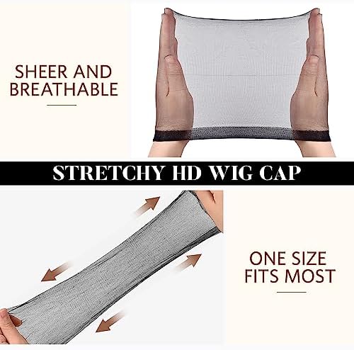 MORGLES HD Transparent Wig Caps 20 Pack Black Ultra Thin for Women Men - Image 3