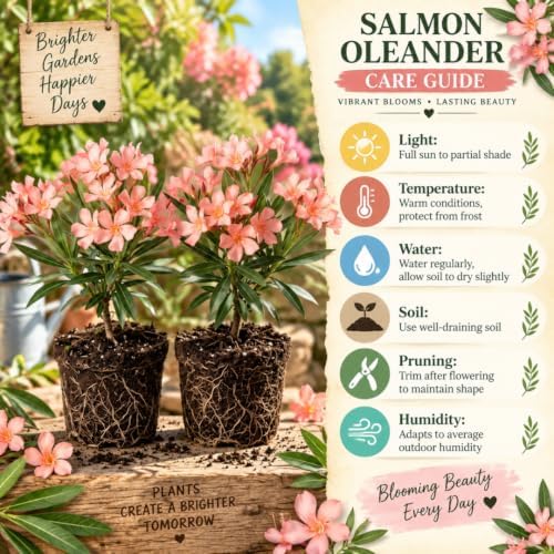 2 Dwarf Salmon Oleander Live Plants, 4–7 Inches Tall, Flowering Shrubs - Image 4