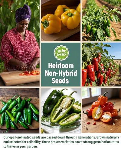 3000+ Pepper Seeds Collection - 15 Varieties Non-GMO Hot & Sweet Seeds for Planting: Cayenne, Cubanelle, Habanero, Poblano, Serrano, Big Jim & Bell for Garden - Image 6