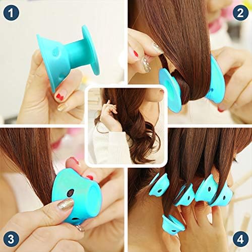 JANYUN 40 Pcs Pale Cyan Hair Rollers,Hair Styling Tools for Girl Women - Image 4