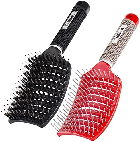 Boar Bristle Hair Brush Set – Wet/Dry Detangler for All Hair Types by TaiBest