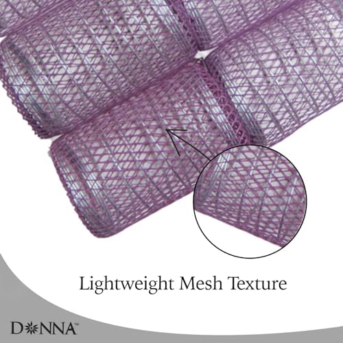 DONNA Wire Mesh Hair Rollers 1.75 Inch Jumbo Size, 6 Pack Lightweight Metal Curlers for Smooth Voluminous Waves, Durable Wire Construction for Heatless Styling, Purple - Image 3