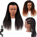 Mannequin Head with Human Hair Manikin Head 16 inch 100% Real Hair Doll Head for Hair Styling Salon Training Head Cosmetology Braiding Practice Mannequin Manikin Head Hairdresser (16 Inches) by Amethyst