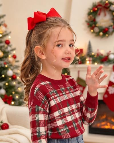YHXX YLEN 10pcs Christmas Hair Bows for Girls, 4.5 Inch Toddler Bows Clips - Image 4