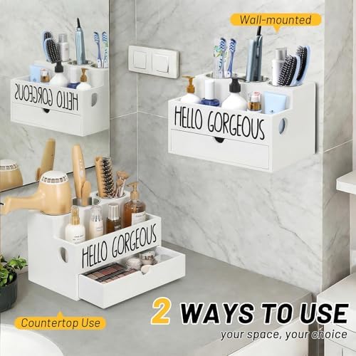 Hair Tool Organizer with Drawer, Hair Dryer Holder, Hot Tools Organizer - Image 4