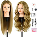 Mannequin Head with 80% Human Hair 26''Cosmetology Styling Training Head by TopDirect