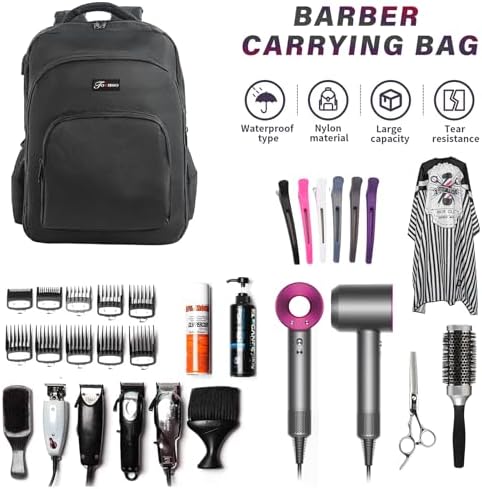 TORIBIO Barber Supplies Bag Backpack for Men, Clipper Tool Bookbag - Image 3