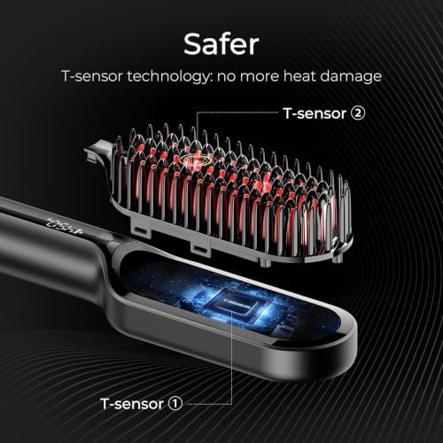 TYMO Hair Straightener Brush - Ionic Mini Straightening Brush for Women - Image 2