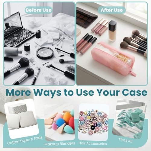 Cotton Pad Swab Travel Case, 2-in-1 Waterproof Organizer, VISFRESH (Pink) - Image 6