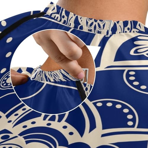 ALAZA Blue Mandala Barber Cape for Men Women, Waterproof Haircut Apron Beard Shaving Bib Hair Cutting Cloth 55 x 65 Inch - Image 6