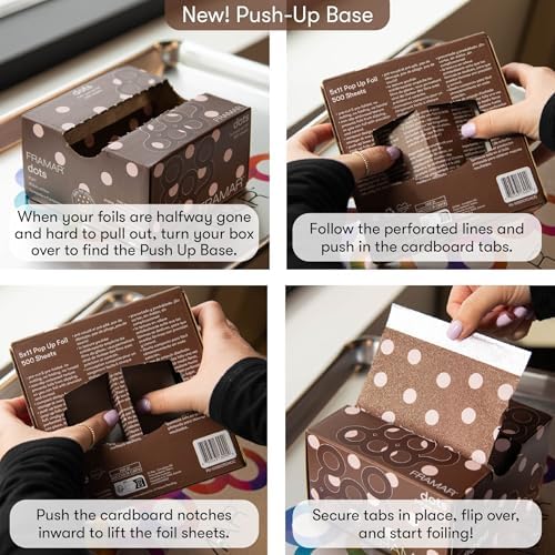 FRAMAR Chocolate Polka Dots Hair Foils For Highlighting, Pop Up Hair Foil - Image 2